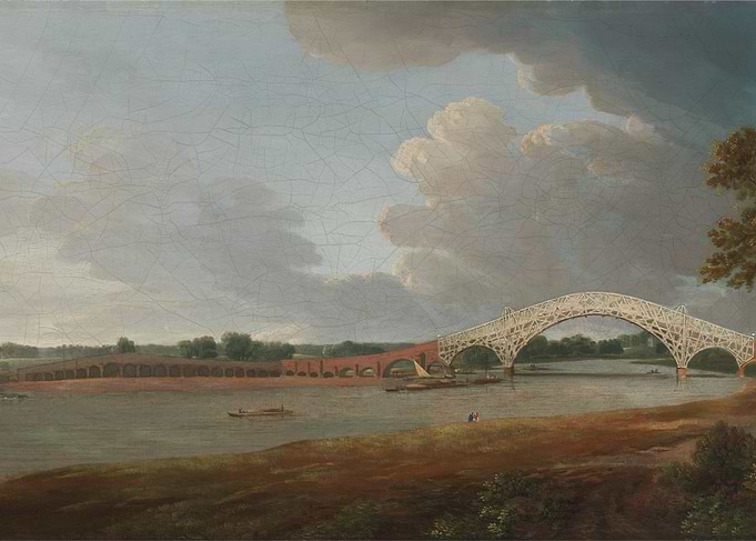 River Landscape with Bridges