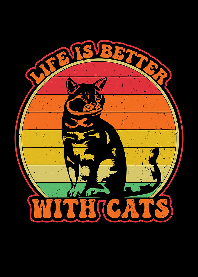 Life is Better With Cats Retro Design