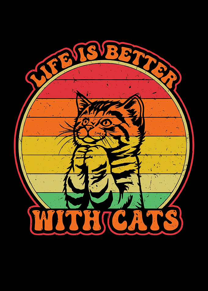 Life is Better With Cats Retro Design