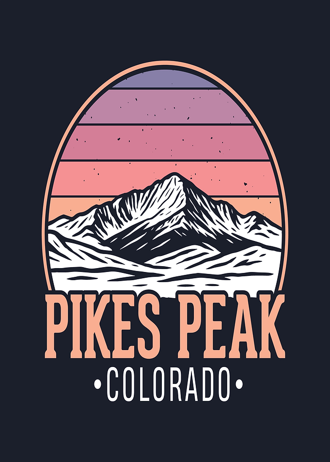 Pikes Peak Colorado Retro Sunset