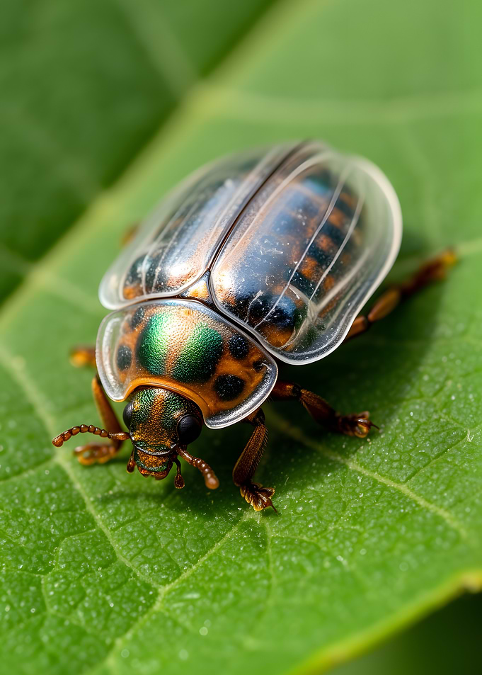 Close-up of a colorful beetle on a leaf