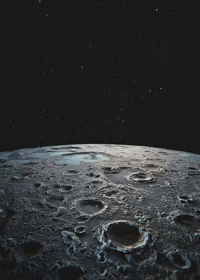 Moon Surface with Stars