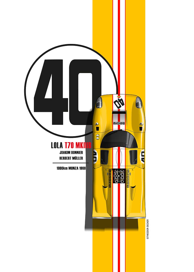 Lola T70 Mk III Racing Car Poster