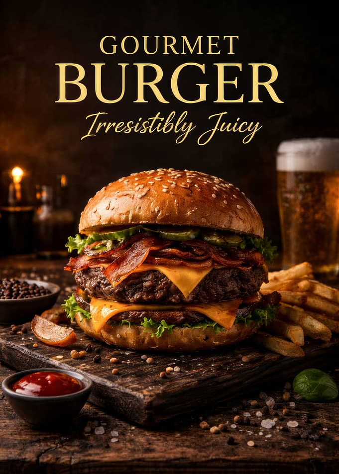 Gourmet Burger and Fries