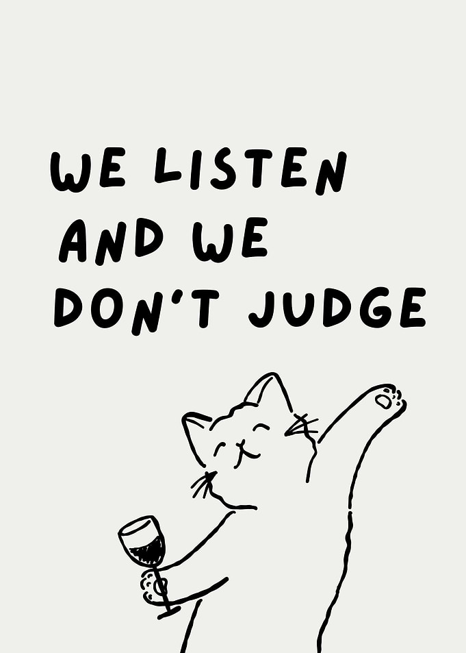 Cat with Wine Glass, Funny Cat Wine Quote