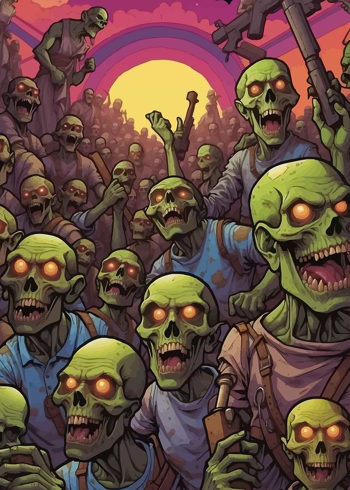 Zombie Horde with Weapons