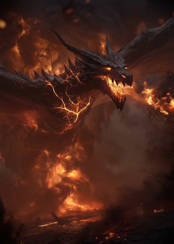 Fiery Dragon Breathing Fire