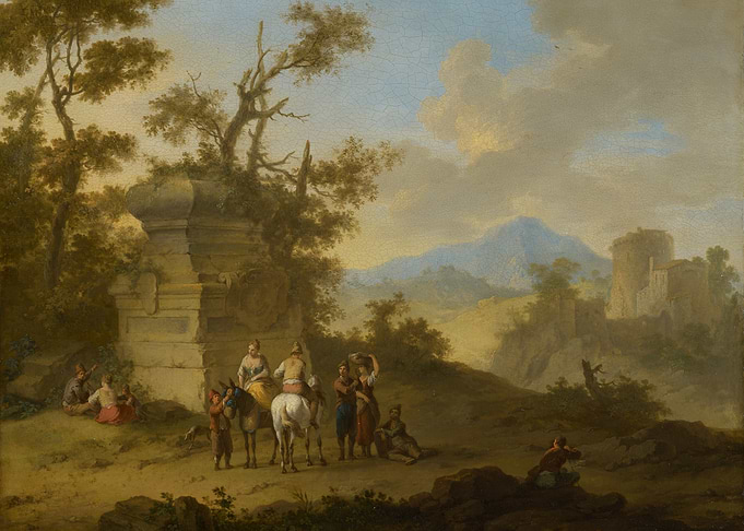 Pastoral Landscape with Figures and Ruins