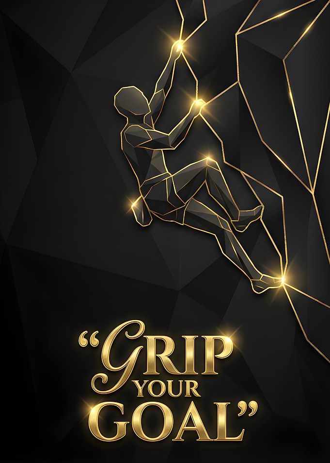 Climber with Golden Outline