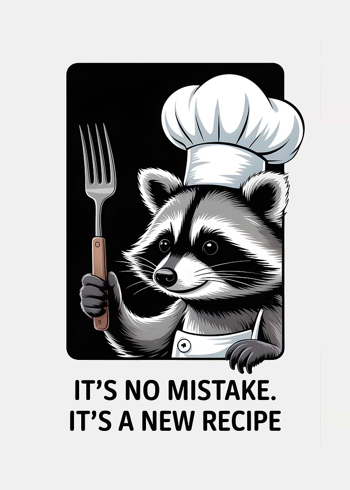 Chef Raccoon with Fork