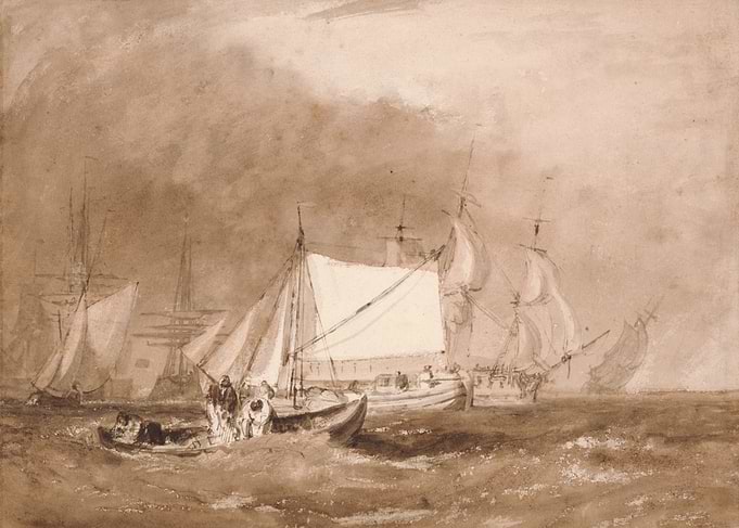 Ships in a choppy sea