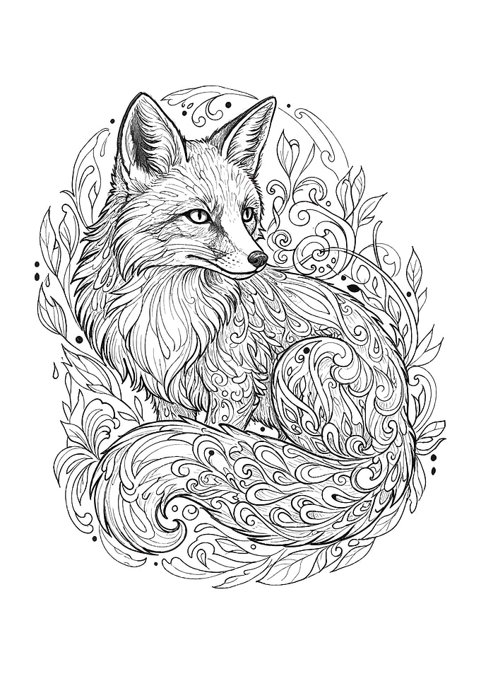 Intricate Fox Illustration