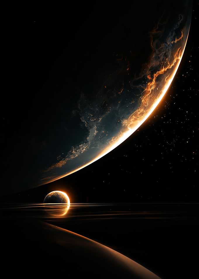 Cosmic Eclipse with Fiery Planet