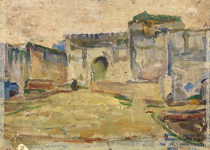 Impressionistic Painting of an Ancient Gateway