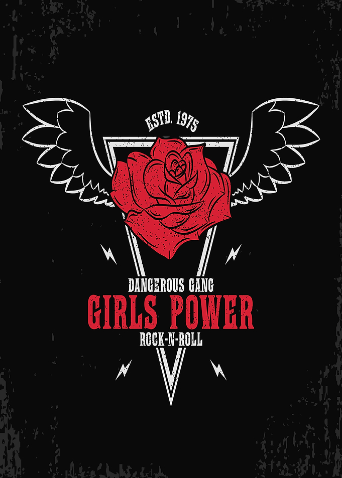 Girls Power Rock-n-Roll Emblem