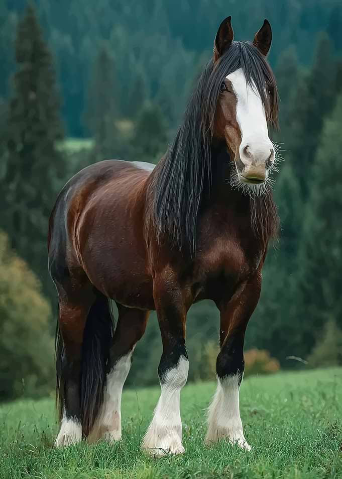 Majestic Shire Horse in a Field