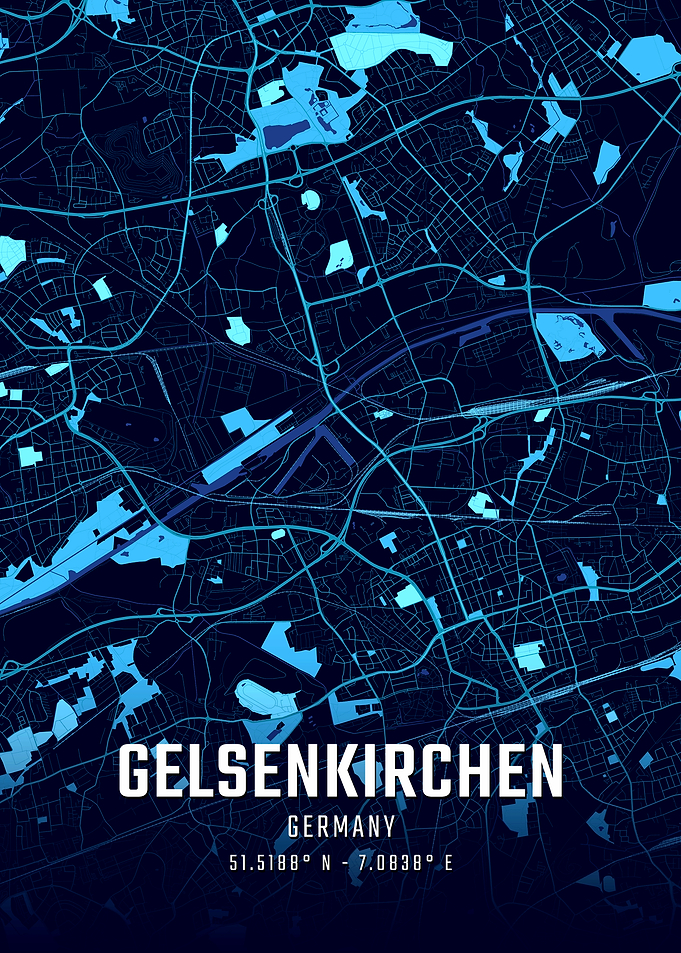 Gelsenkirchen Midnight City Map