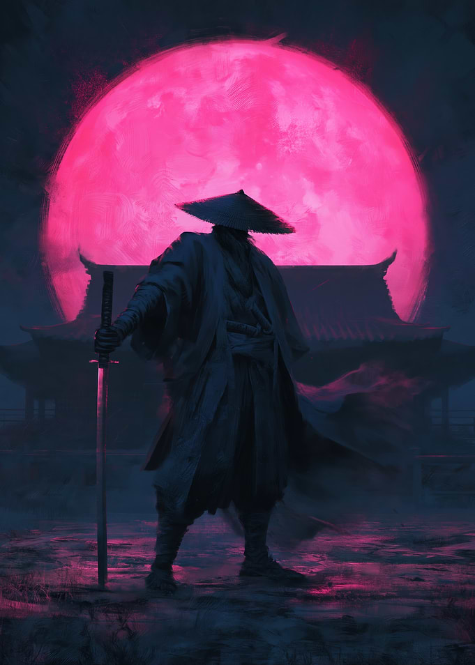Samurai Under a Pink Moon