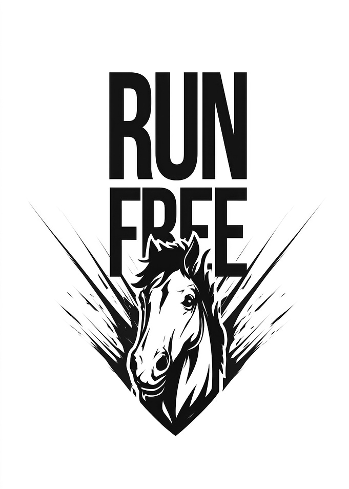 Run Free Horse Graphic