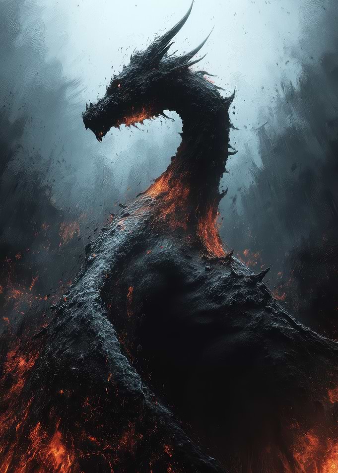 Fiery Black Dragon