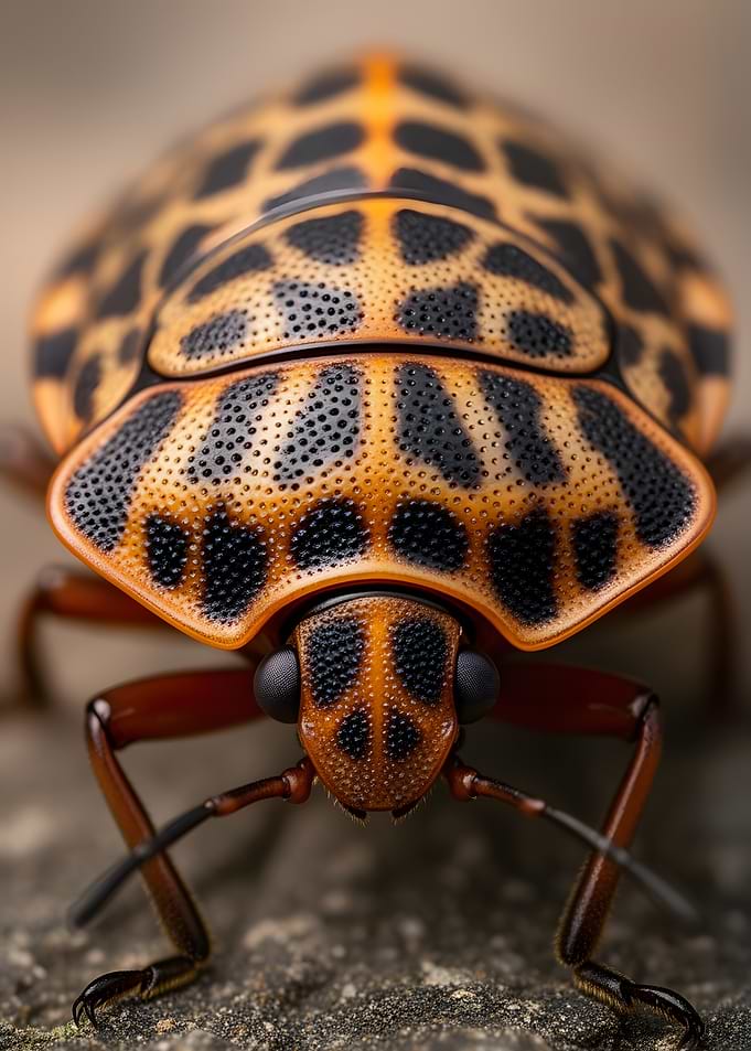 Close-up of a colorful beetle