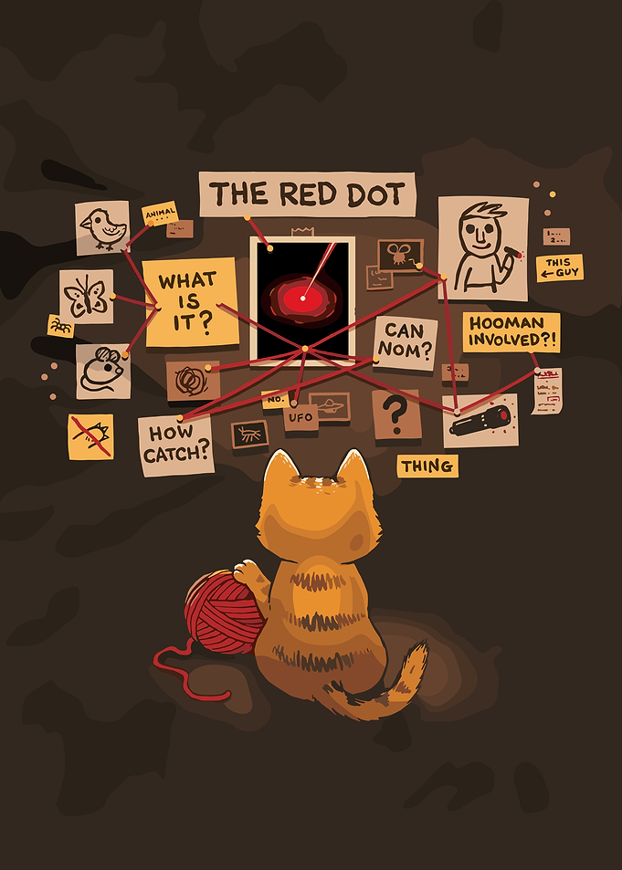 Cat Investigates the Red Dot