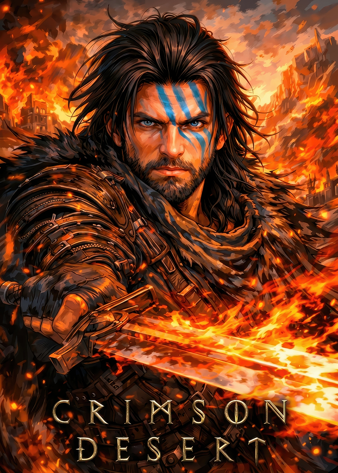 Crimson Desert Warrior in Flames