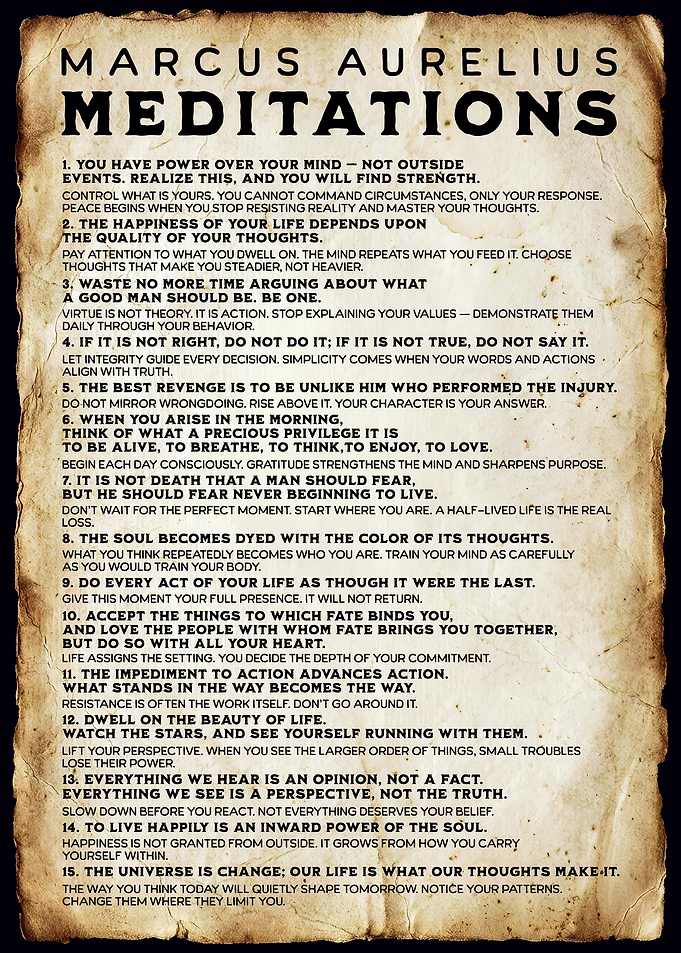 Marcus Aurelius Meditations Poster