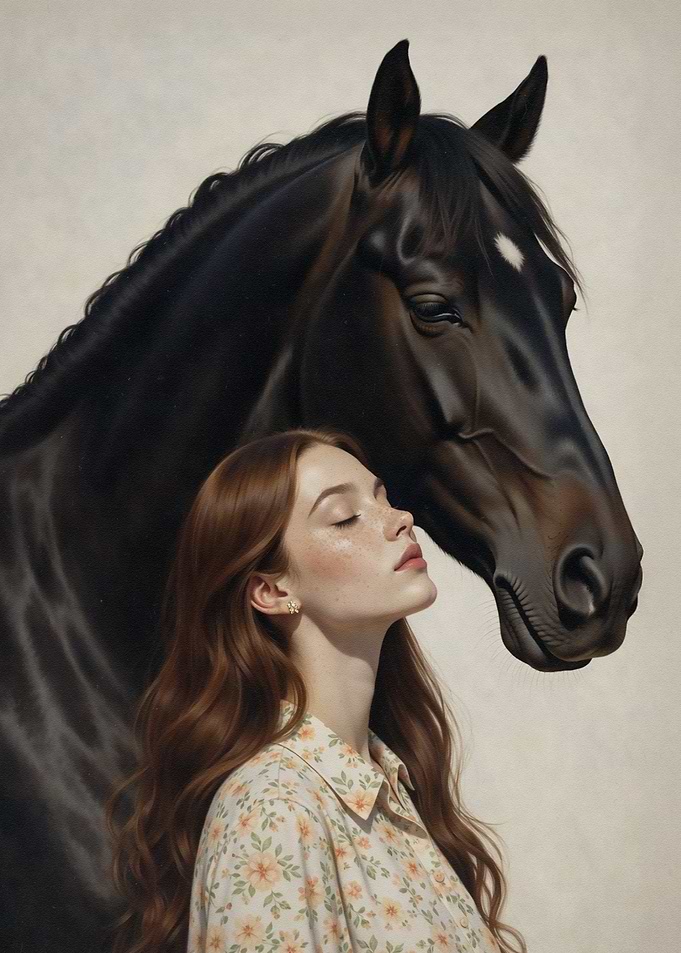 Woman and Horse Portrait