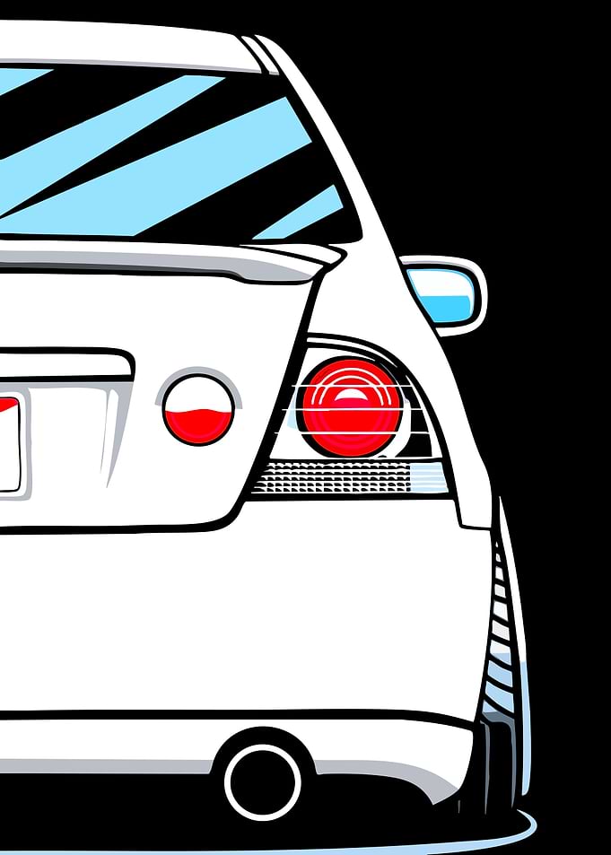 White Car Tail Lights