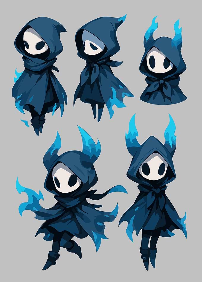 Chibi Knight with Blue Flames
