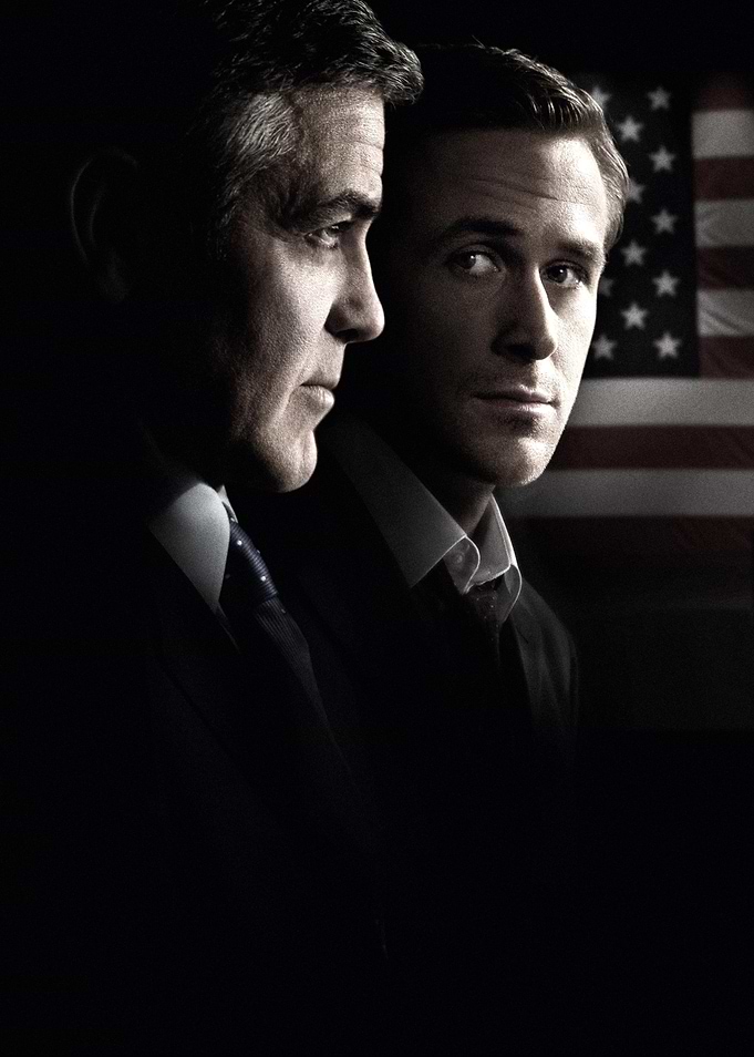 George Clooney and Ryan Gosling with US Flag