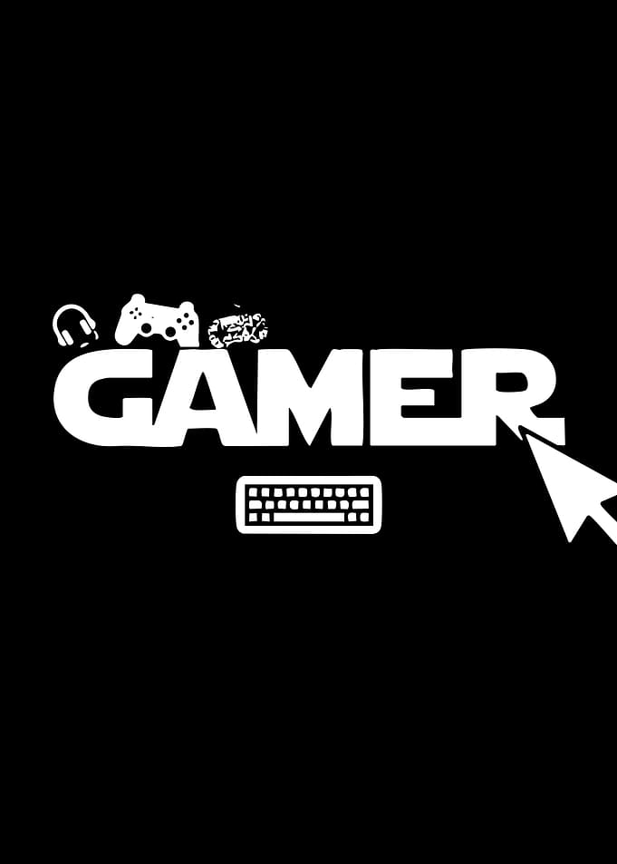 Gamer Text Art with Icons