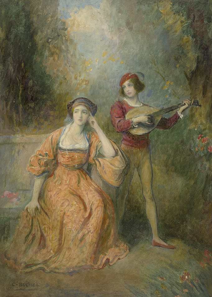 Couple in a Garden with Music