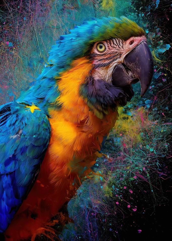 Vibrant Macaw Parrot Portrait