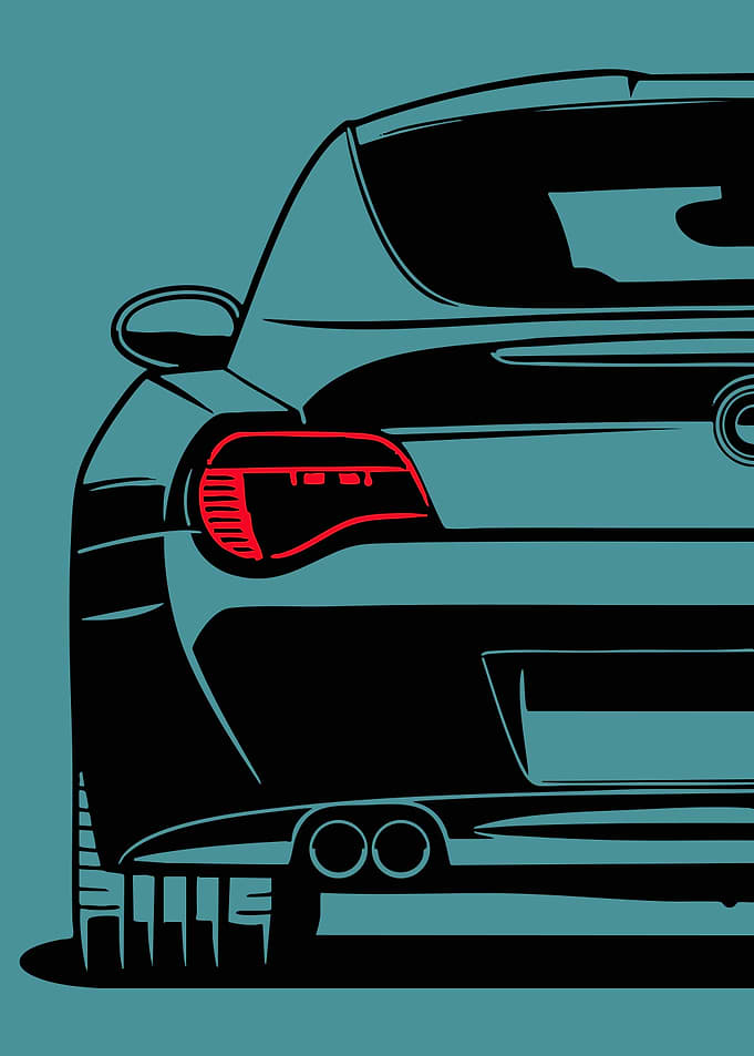 Minimalist Car Tail Light Art