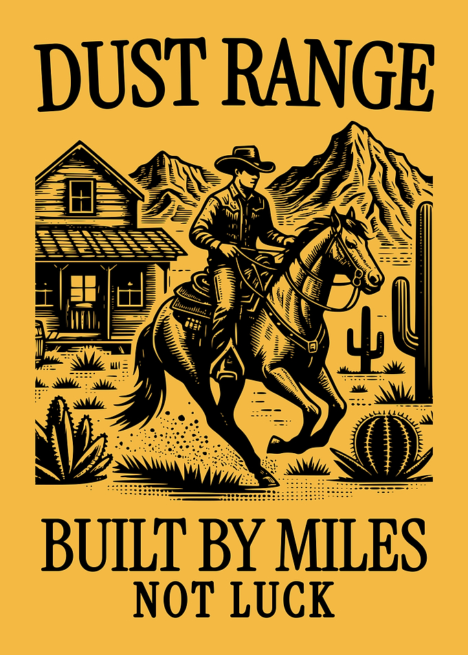 Dust Range Cowboy Poster Vintage Western Horse Desert Rustic Ranch Wall Art