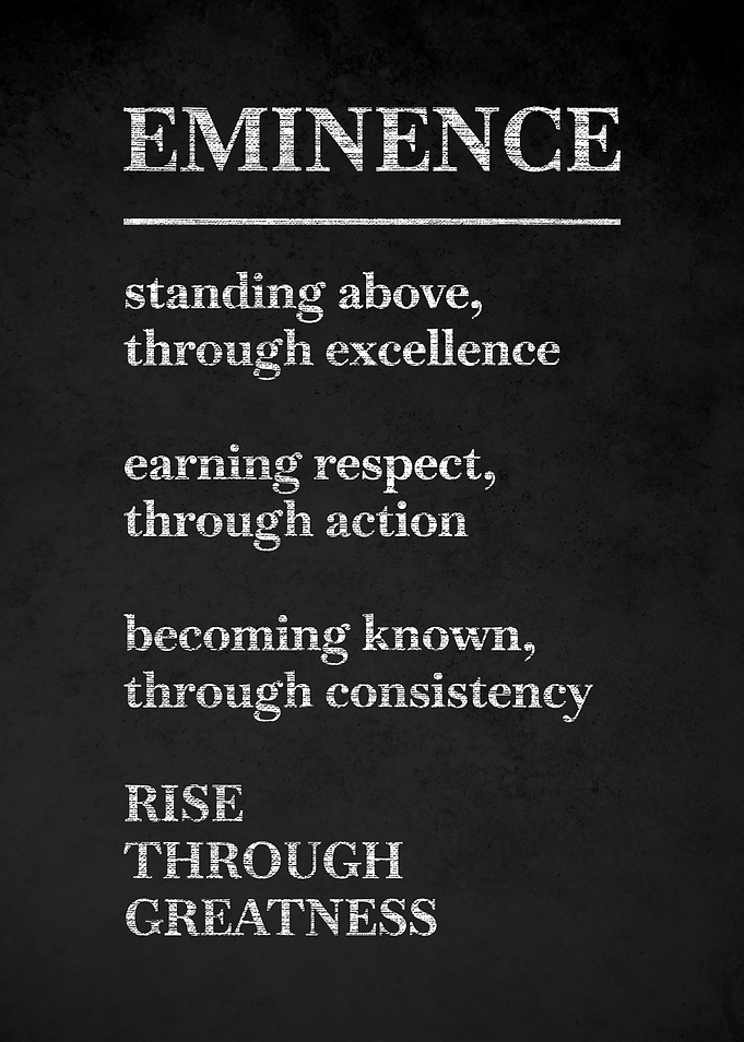 Eminence definition on chalkboard