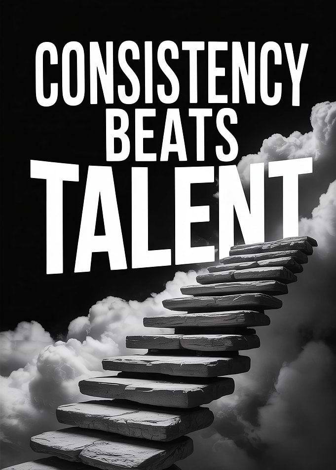 Consistency Beats Talent Motivational Poster