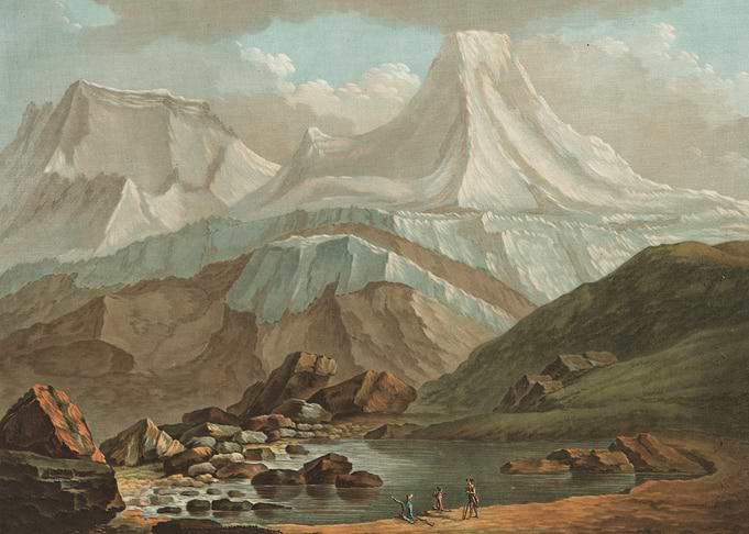 Alpine Lake with Majestic Mountains