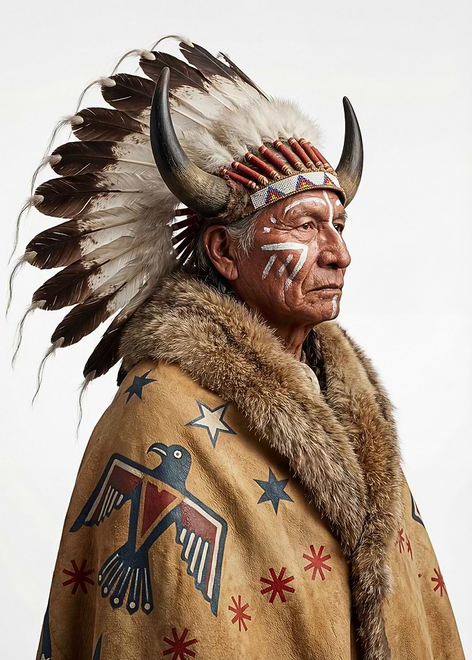 Native American Man in Traditional Attire