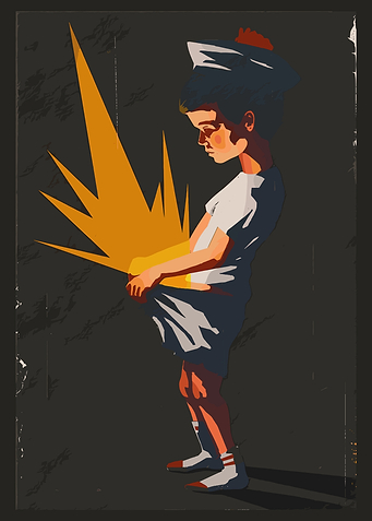 Child with glowing energy burst
