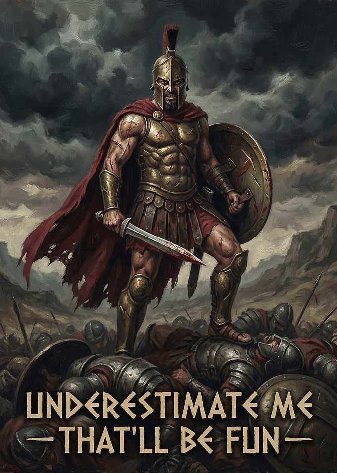 Spartan Warrior Standing Over Fallen Enemies