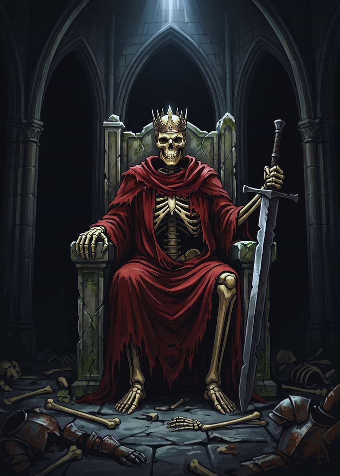 Skeleton King on Gothic Throne