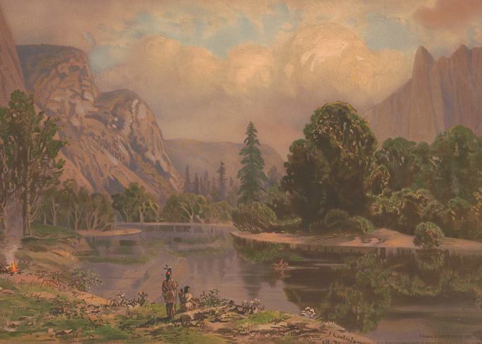 Native Americans by a River in Yosemite