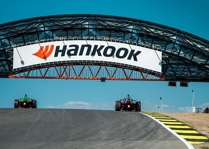 Formula E Race Cars on Track