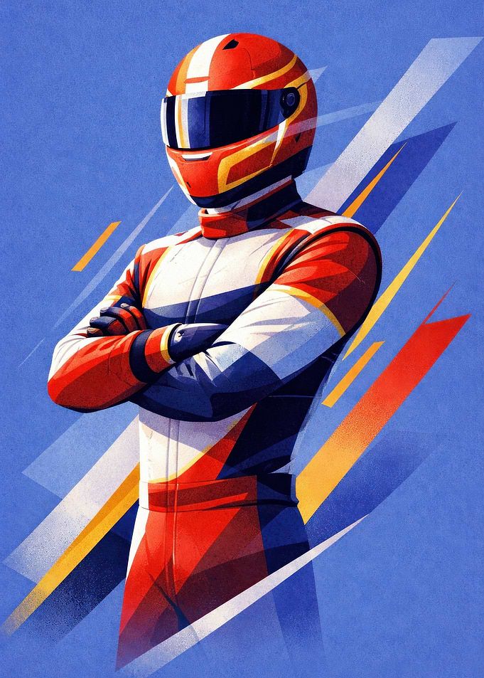 Racer - Racing Driver Teal Aesthetic