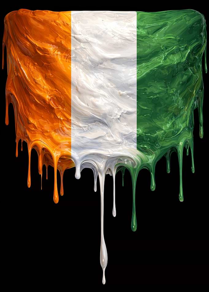 Dripping Ivory Coast Flag