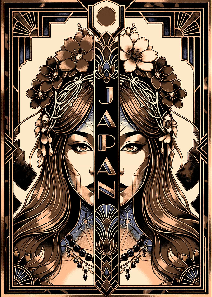 Art Deco Japan Woman Portrait