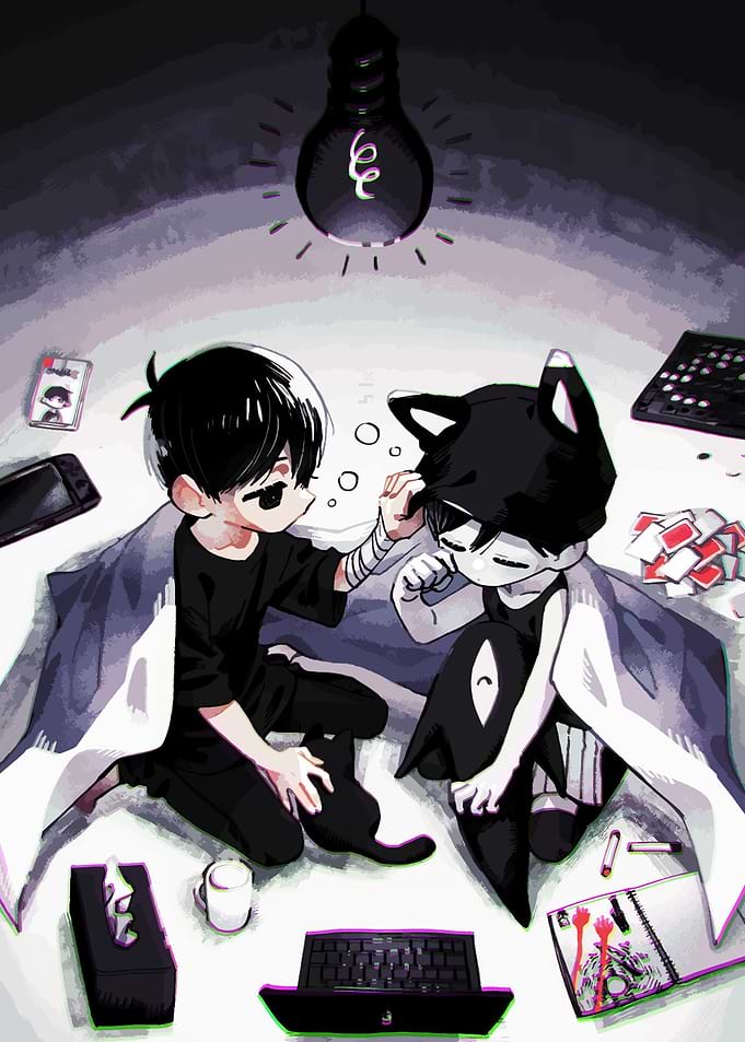 Two Boys Under a Lightbulb